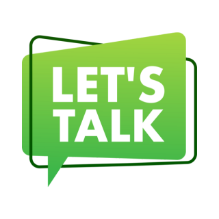 Call to action image featuring text Let's Talk
